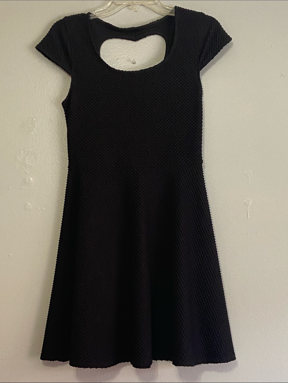 No Boundaries Black Skater Dress with Heart Back